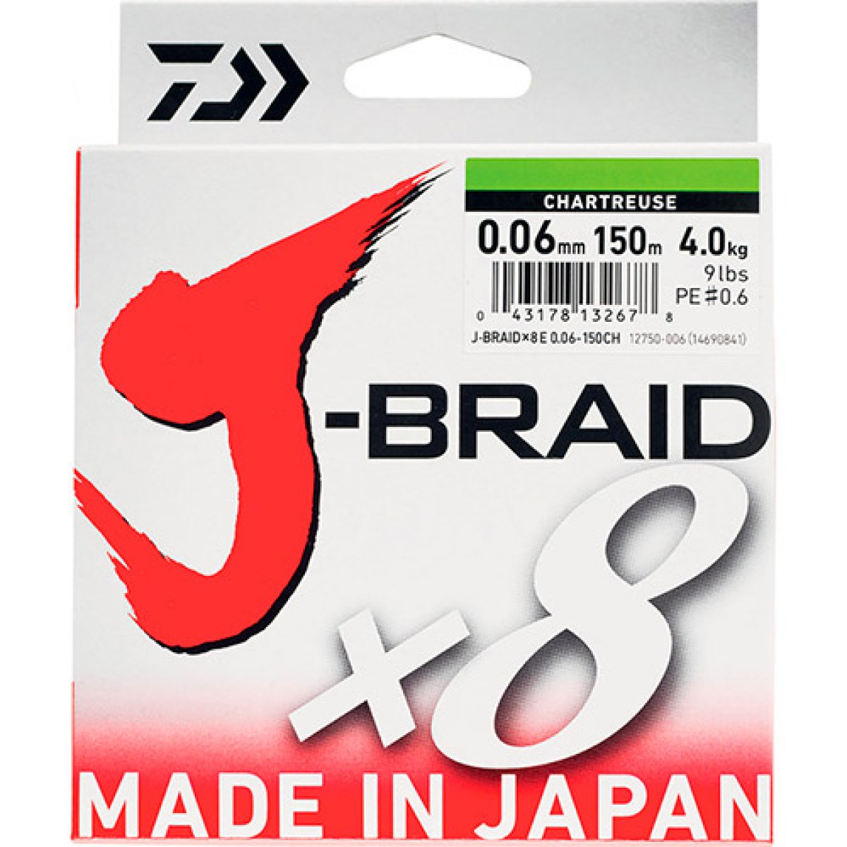 Trenzado Daiwa J-Braid X8 150m Chartreuse - Imagen 1