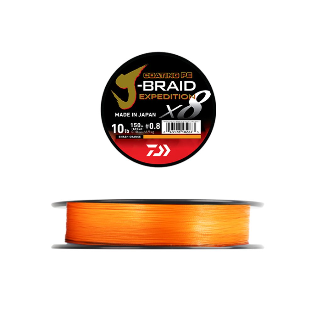 trenzado daiwa j braid expedition x8 150m orange fotoprincipal