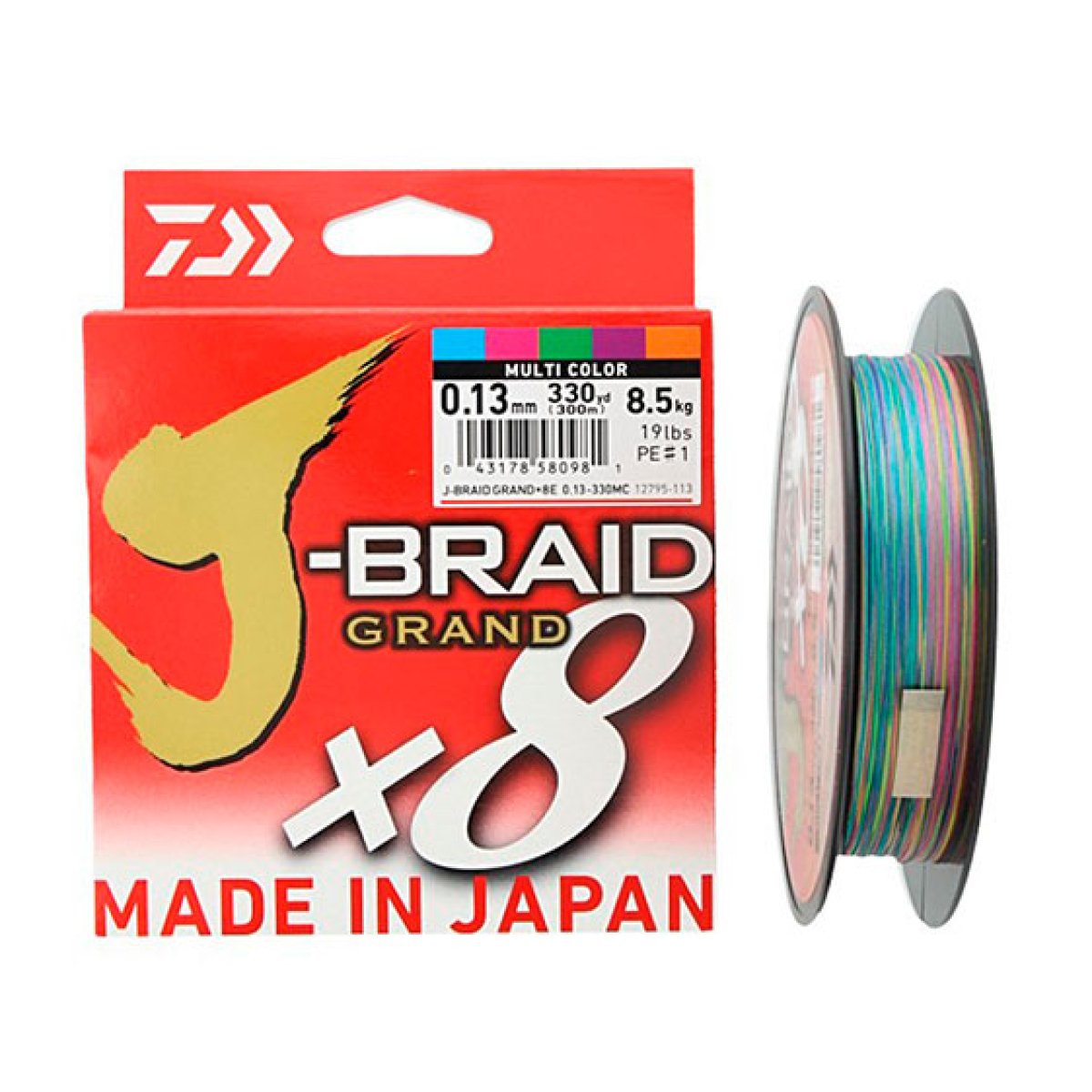 Trenzado Daiwa J-Braid Grand X8 300M Multicolor - Imagen 1