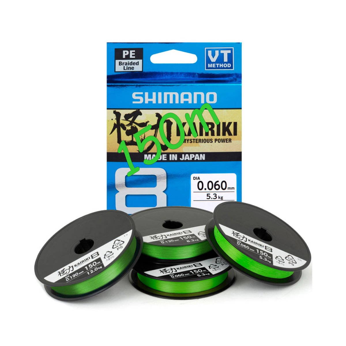 Hilo Trenzado Shimano Kairiki SX8 150 Mantis Green - Imagen 1