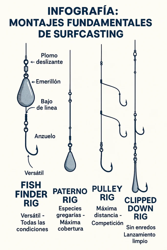 infografia montajes surfcasting