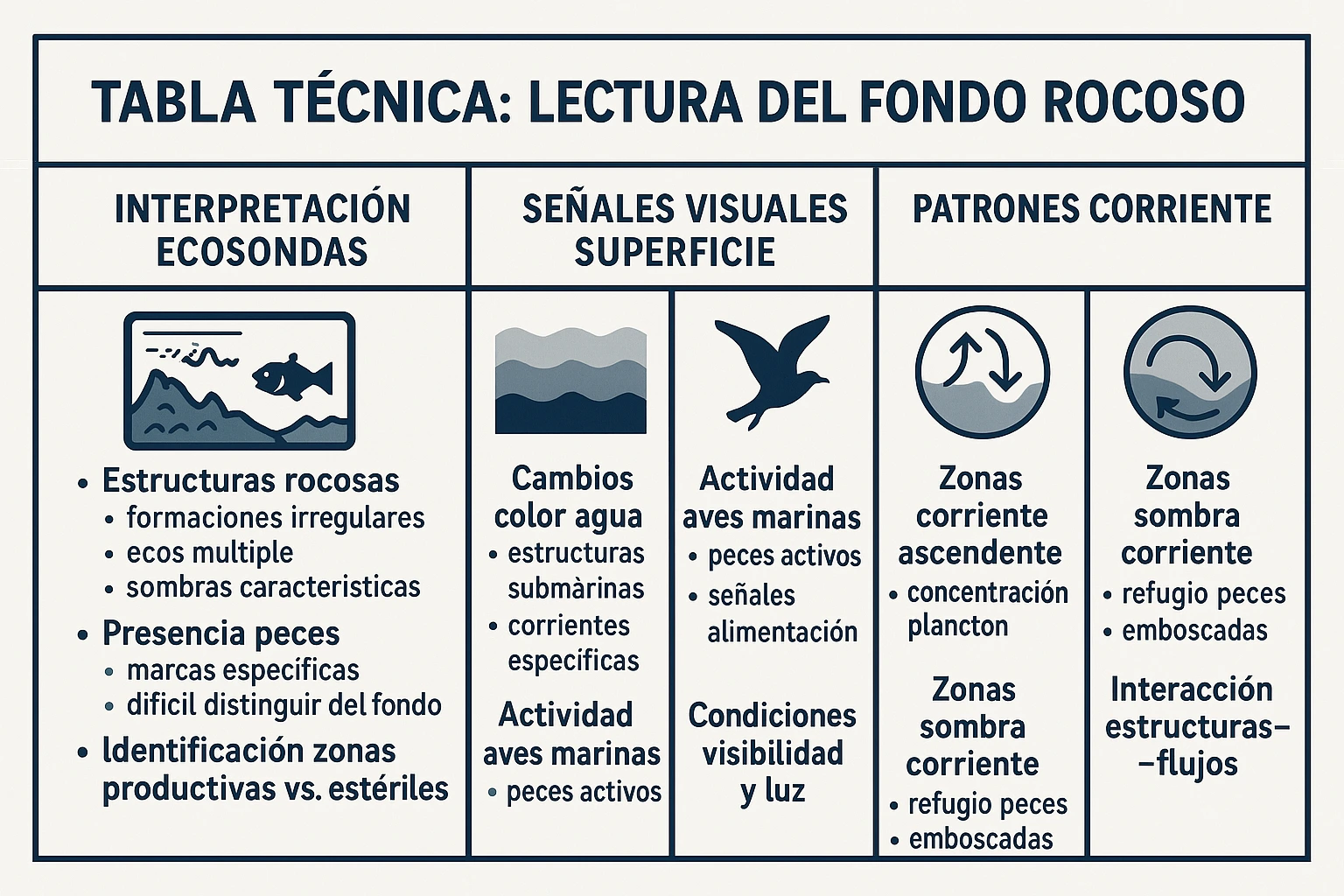 tabla lectura fondo rockfishing